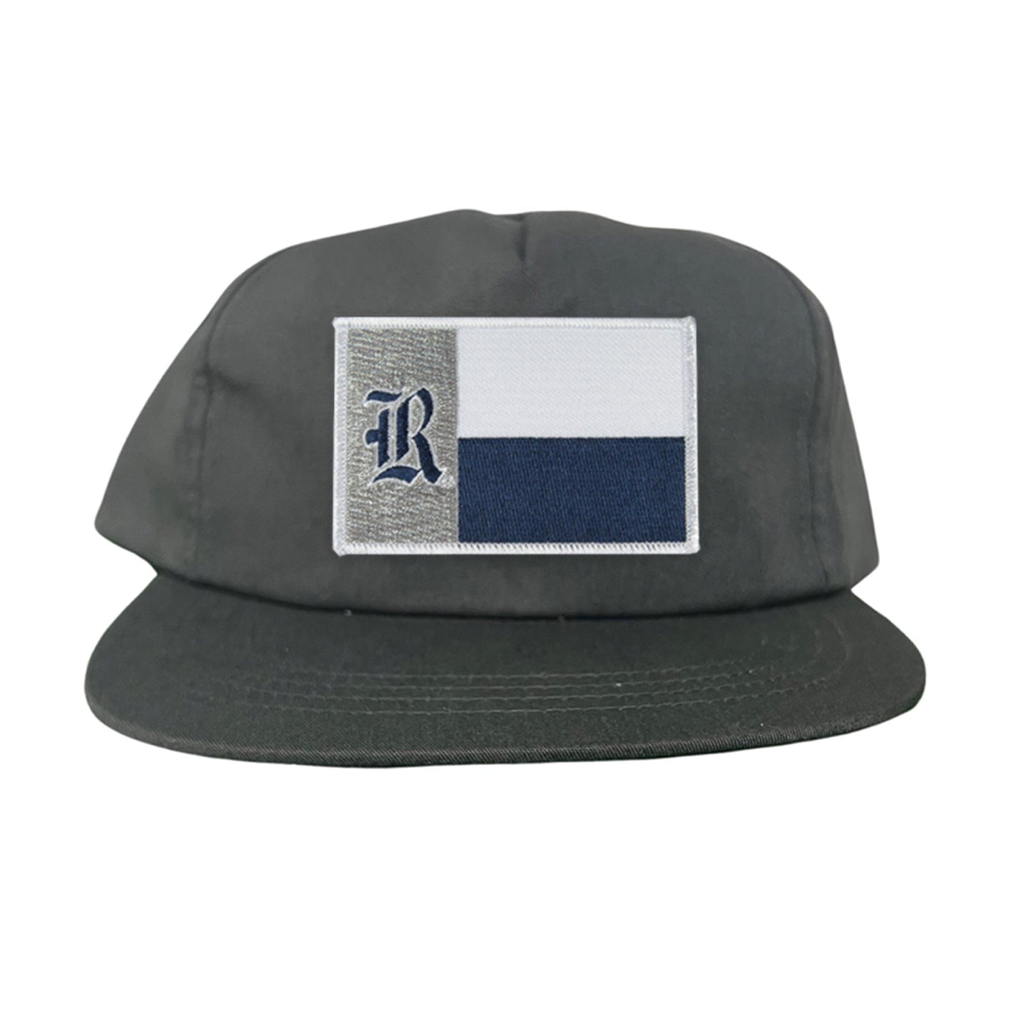 Rice Texas Flag with Logo Hats / 219 / Rice028 / MM - Charcoal Flat Bill Canvas - Club Rehab