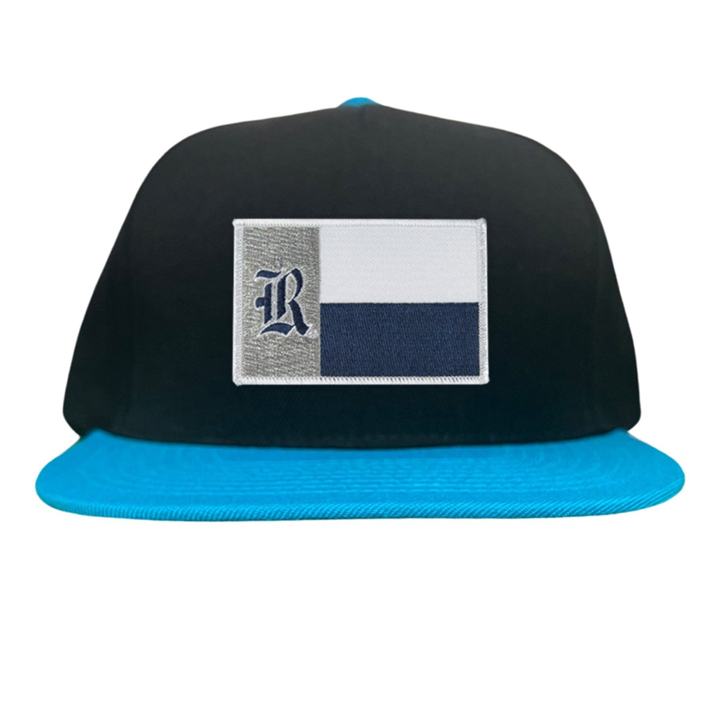 Rice Texas Flag with Logo Hats / 219 / Rice028 / MM - Black / Teal Flat Bill Canvas - Club Rehab