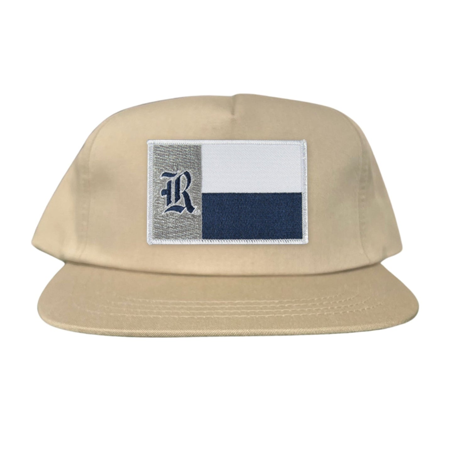 Rice Texas Flag with Logo Hats / 219 / Rice028 / MM - Khaki Flat Bill Canvas - Club Rehab