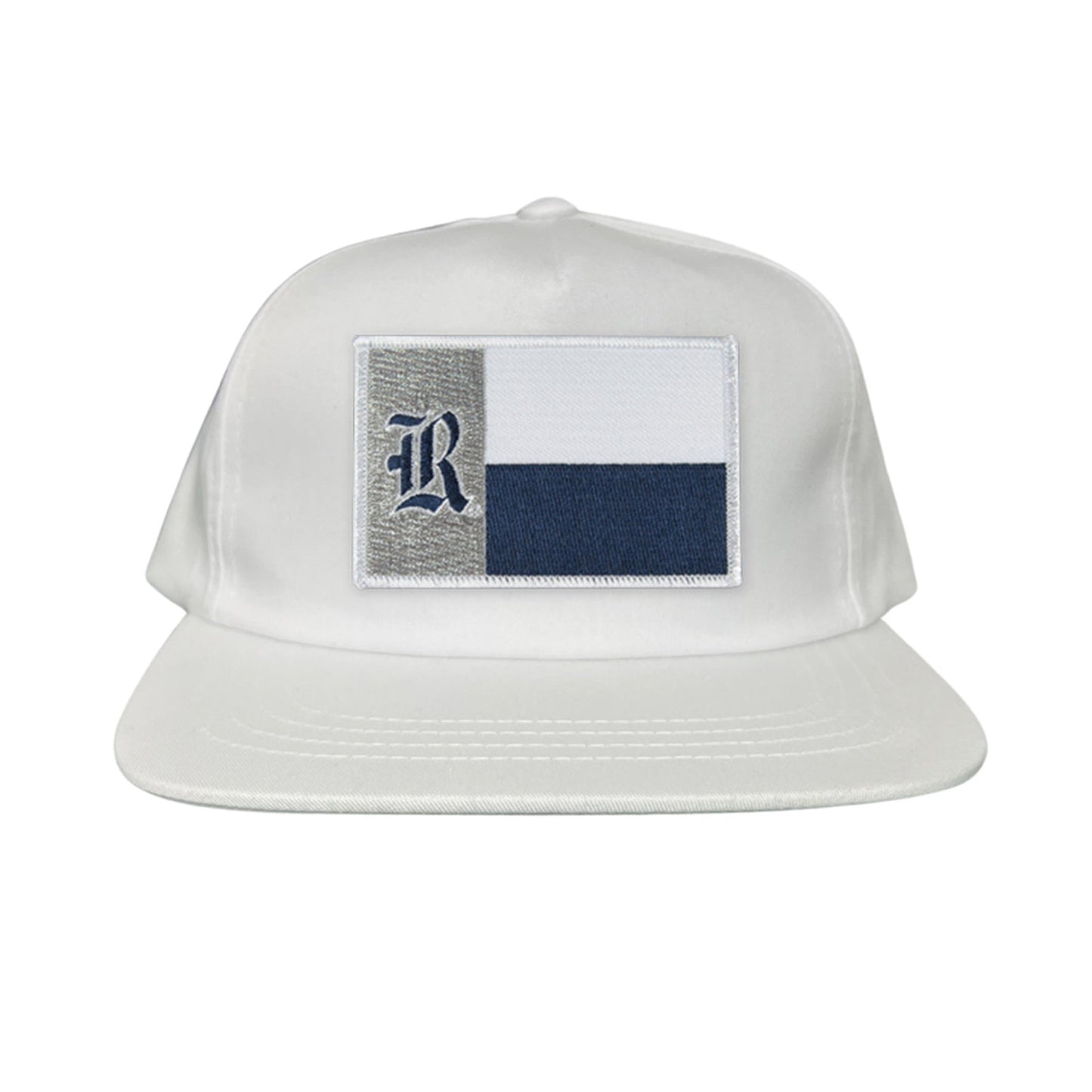 Rice Texas Flag with Logo Hats / 219 / Rice028 / MM - White Flat Bill Canvas - Club Rehab