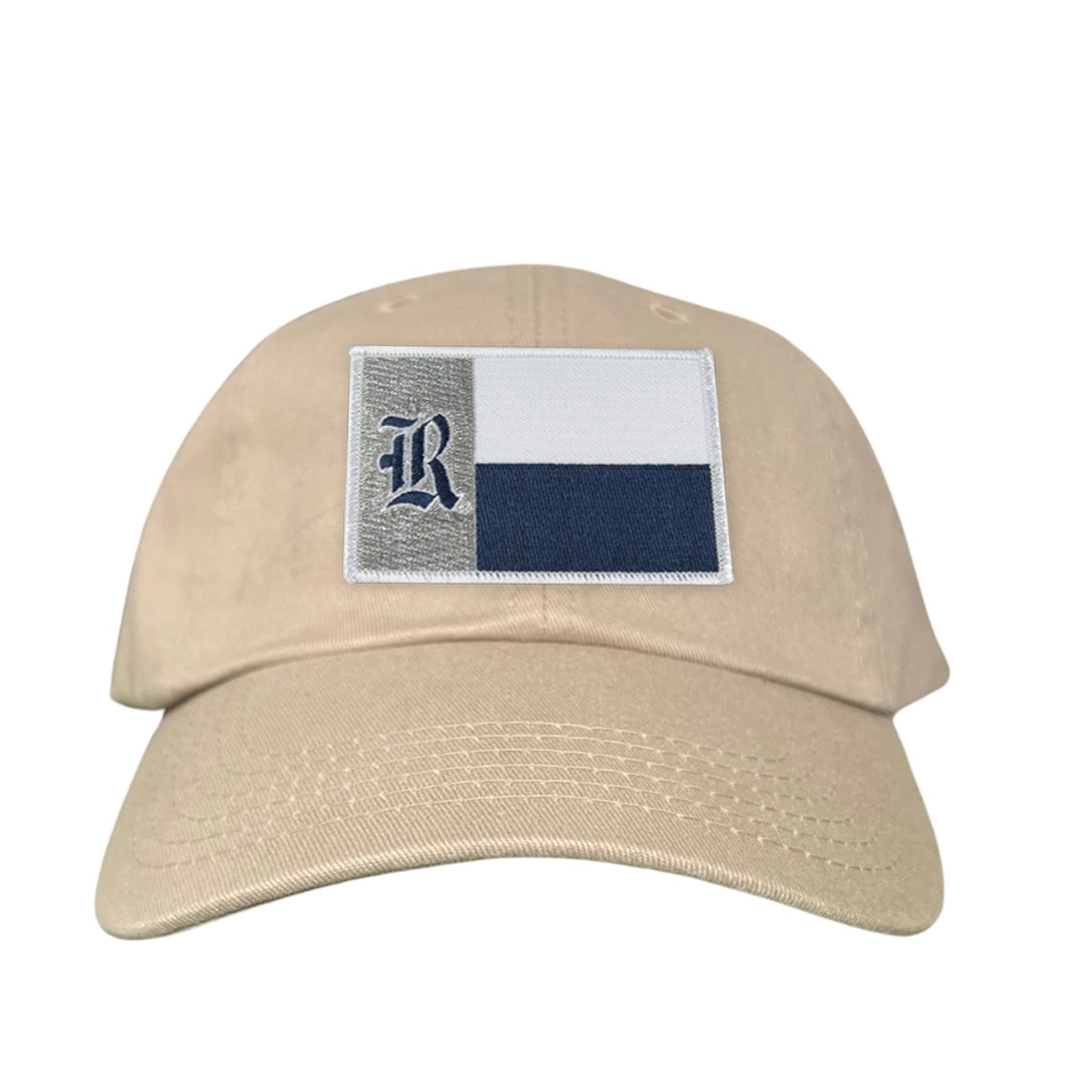 Rice Texas Flag with Logo Hats / 219 / Rice028 / MM - Dad Hat Khaki - Club Rehab