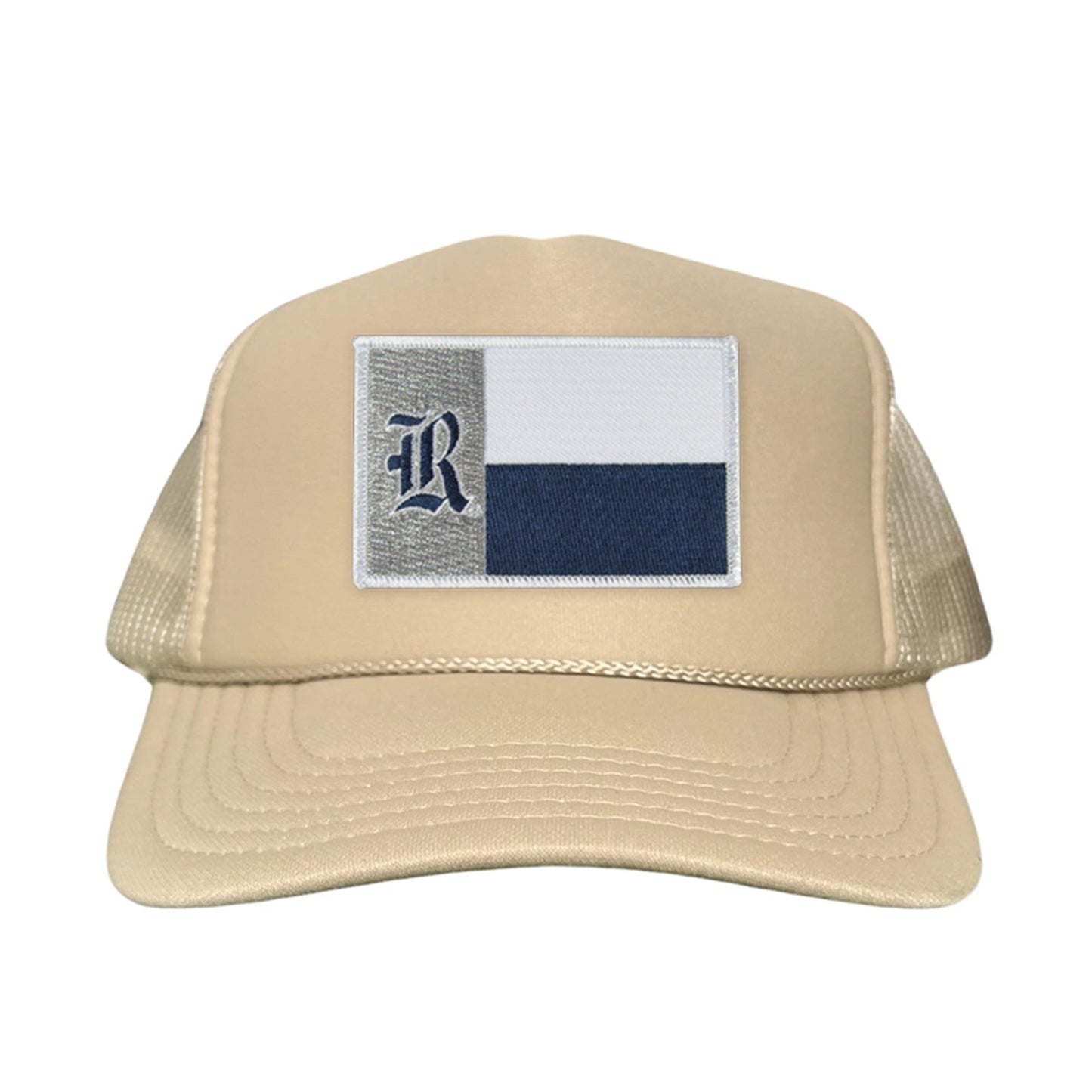 Rice Texas Flag with Logo Hats / 219 / Rice028 / MM - Khaki Foam Mesh Snapback - Club Rehab