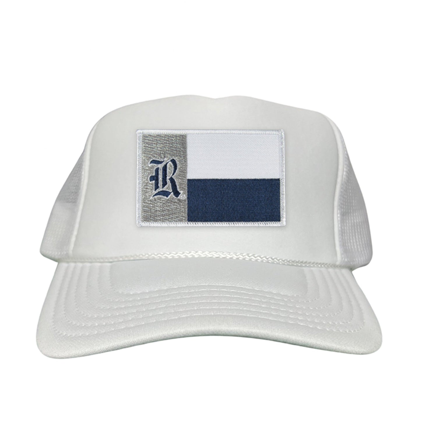 Rice Texas Flag with Logo Hats / 219 / Rice028 / MM - White Foam Mesh Snapback - Club Rehab