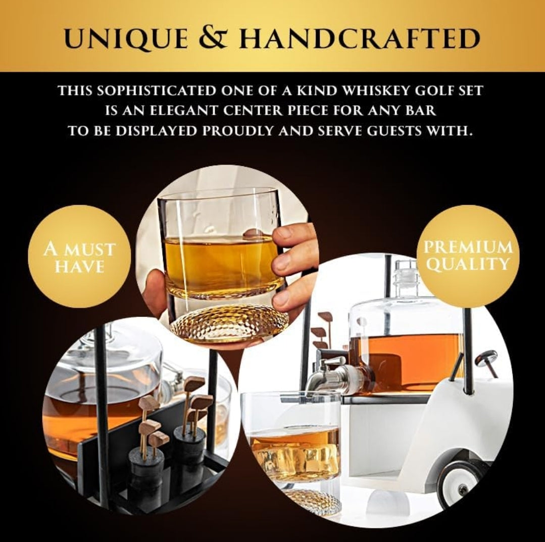 Limited Edition Golf Cart Whiskey Decanter Set