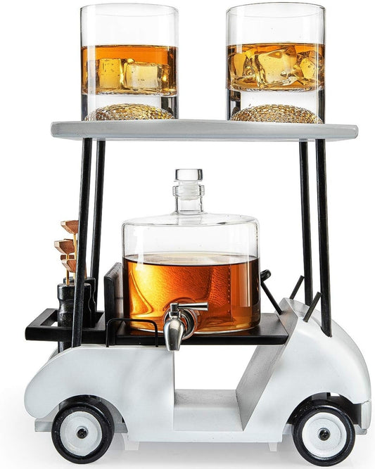 Limited Edition Golf Cart Whiskey Decanter Set