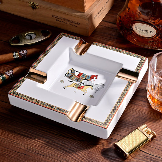 Royal Horse Ceramic Cigar Ashtray