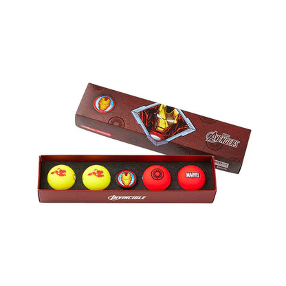 Volvik Vivid Soft Marvel Series Golf Balls with Ball Marker – 4 Ball Gift Set