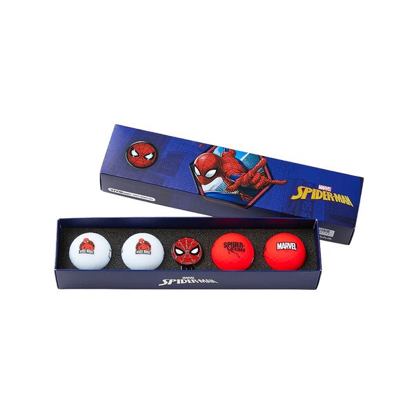 Volvik Vivid Soft Marvel Series Golf Balls with Ball Marker – 4 Ball Gift Set