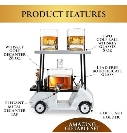 Limited Edition Golf Cart Whiskey Decanter Set