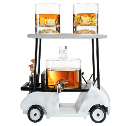 Golf Cart Decanter & Glasses Gift Set