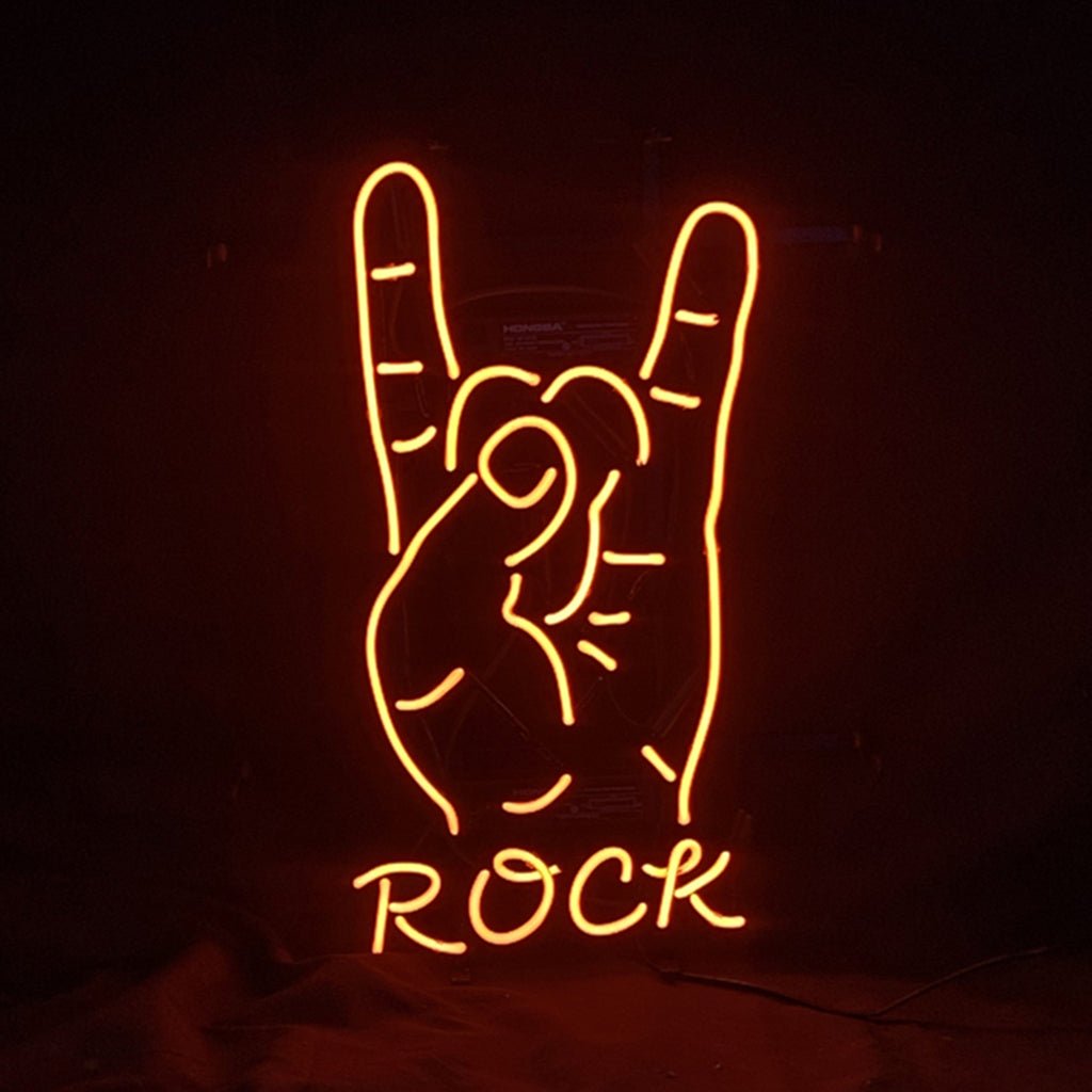 Rock Hand Neon Light Sign - Club Rehab