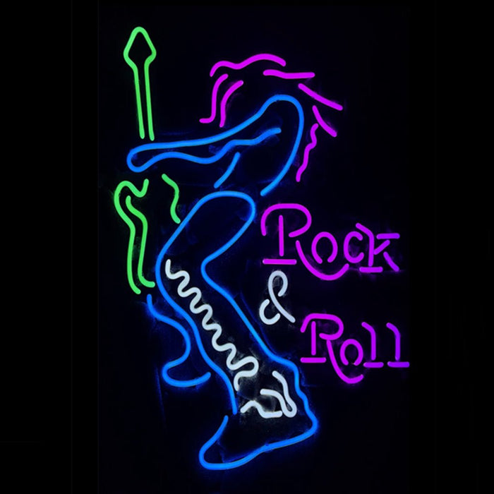 Rock & Roll Guitar Singer Neon Signs - Club Rehab