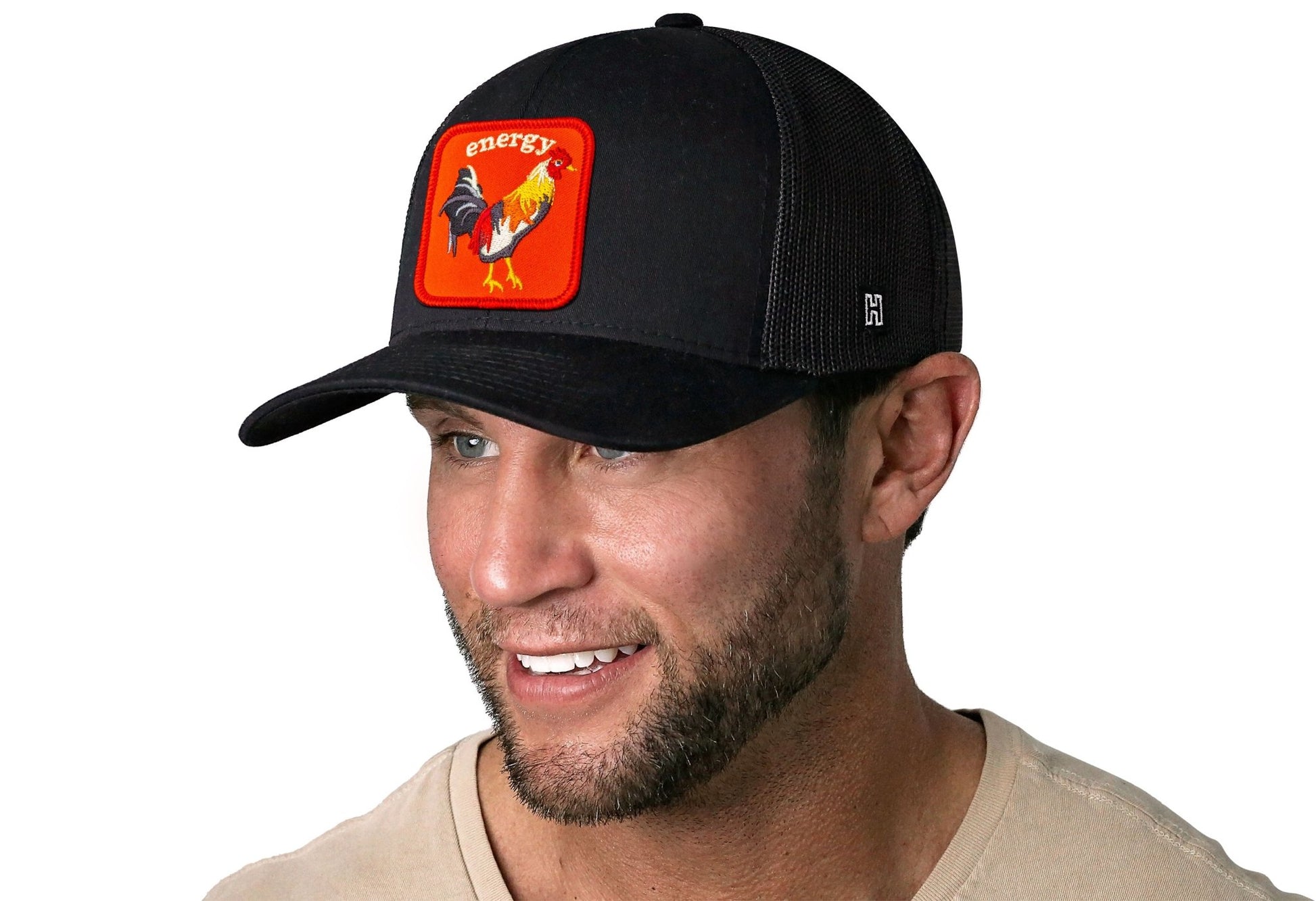 Rooster Energy Trucker Hat | Black Chicken Snapback - Adjustable - Club Rehab