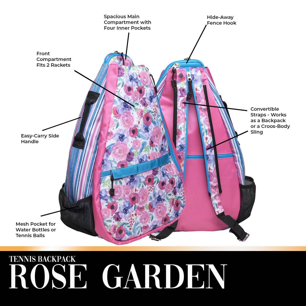Rose Garden Tennis Backpack - Club Rehab