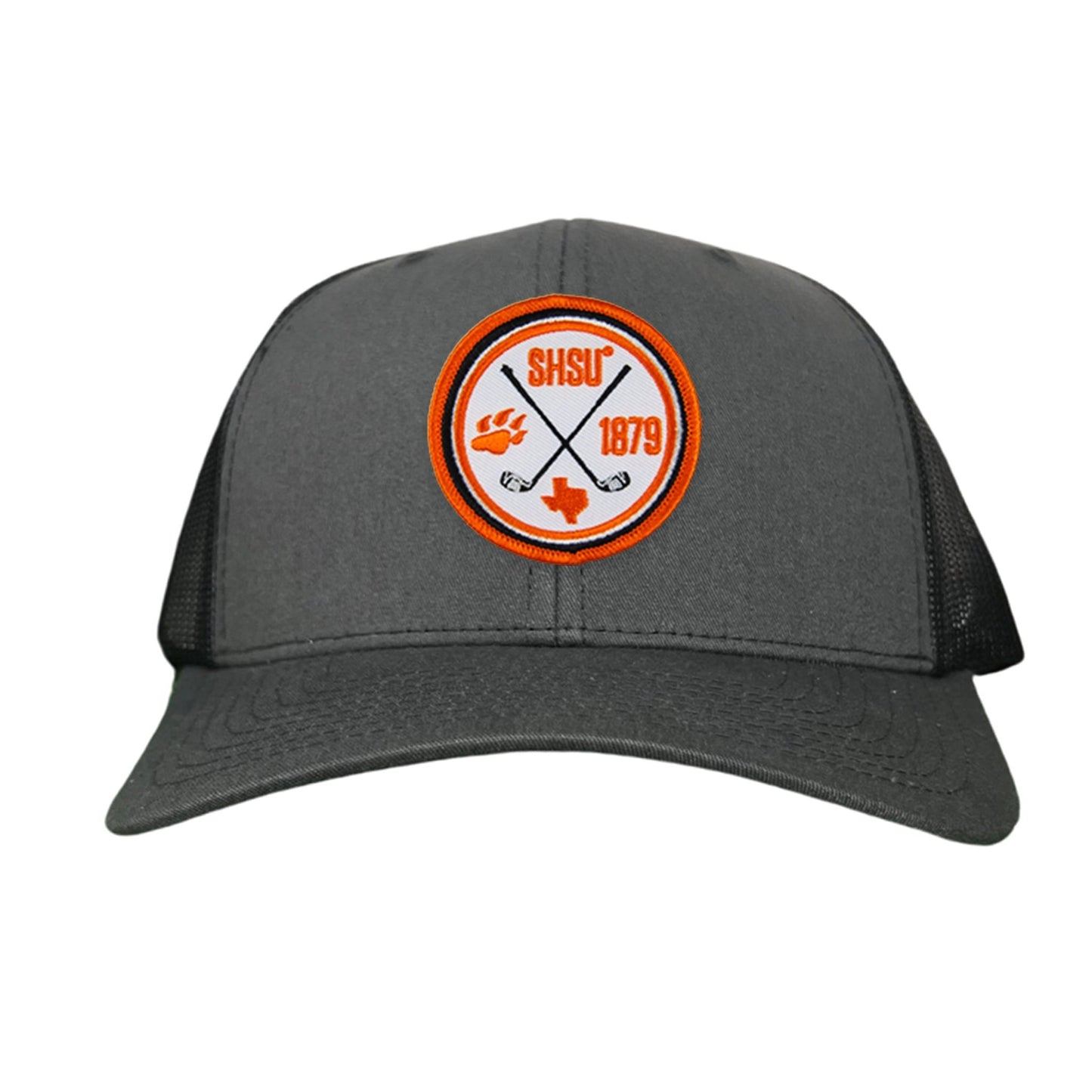 Sam Houston / Golf Circle Patch / Hat / 176 / SH011 / MM - Charcoal Curved Bill Mesh Snapback - Club Rehab