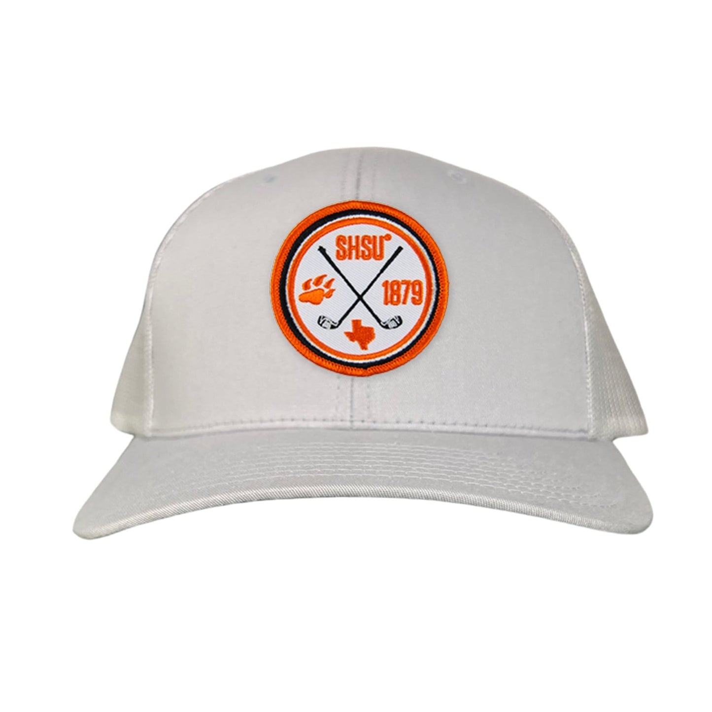 Sam Houston / Golf Circle Patch / Hat / 176 / SH011 / MM - Silver Curved Bill Mesh Snapback - Club Rehab