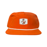 Flat Bill Orange With White Rope