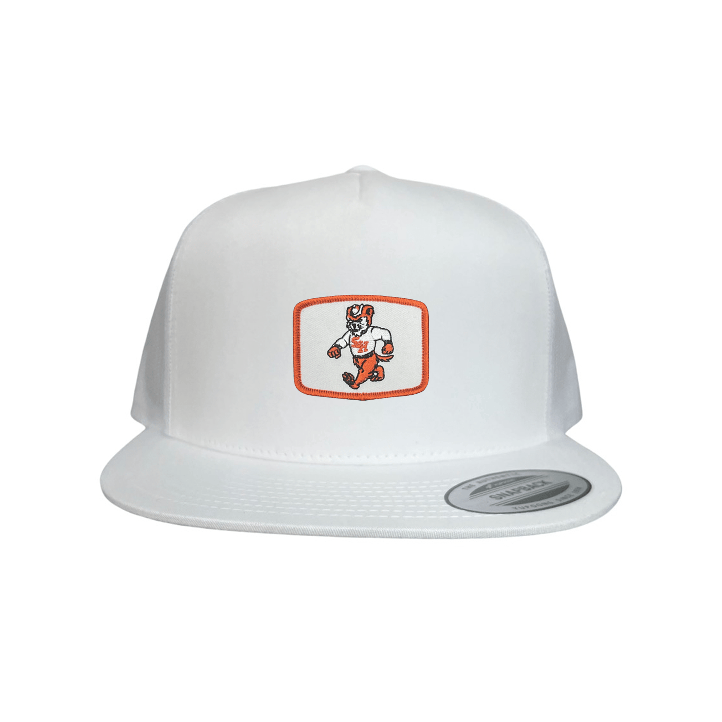 Sam Houston Walking Sammy Bearkat / Limited Edition Silver Hat / 162 / Mesh Snap Back / SHSU010 - Flat Bill White Mesh Snapback - Club Rehab