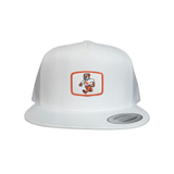 Flat Bill White Mesh Snapback