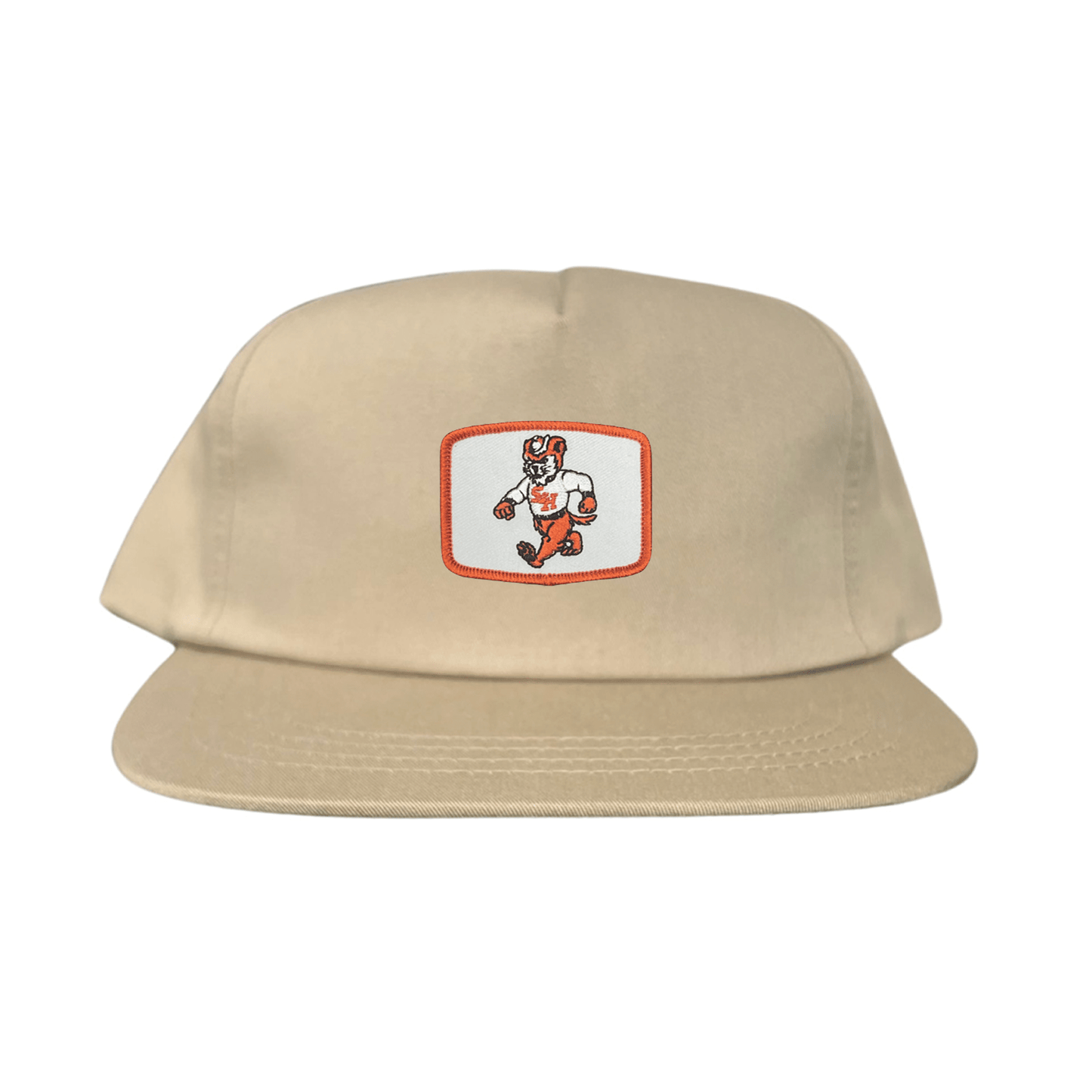 Sam Houston Walking Sammy Bearkat / Limited Edition Silver Hat / 162 / Mesh Snap Back / SHSU010 - Flat Bill Khaki Canvas Snapback - Club Rehab