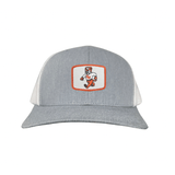 Heather Grey / White Curved Bill Trucker Mesh Snapback