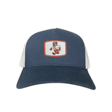 Navy / White Curved Bill Trucker Mesh Snapback