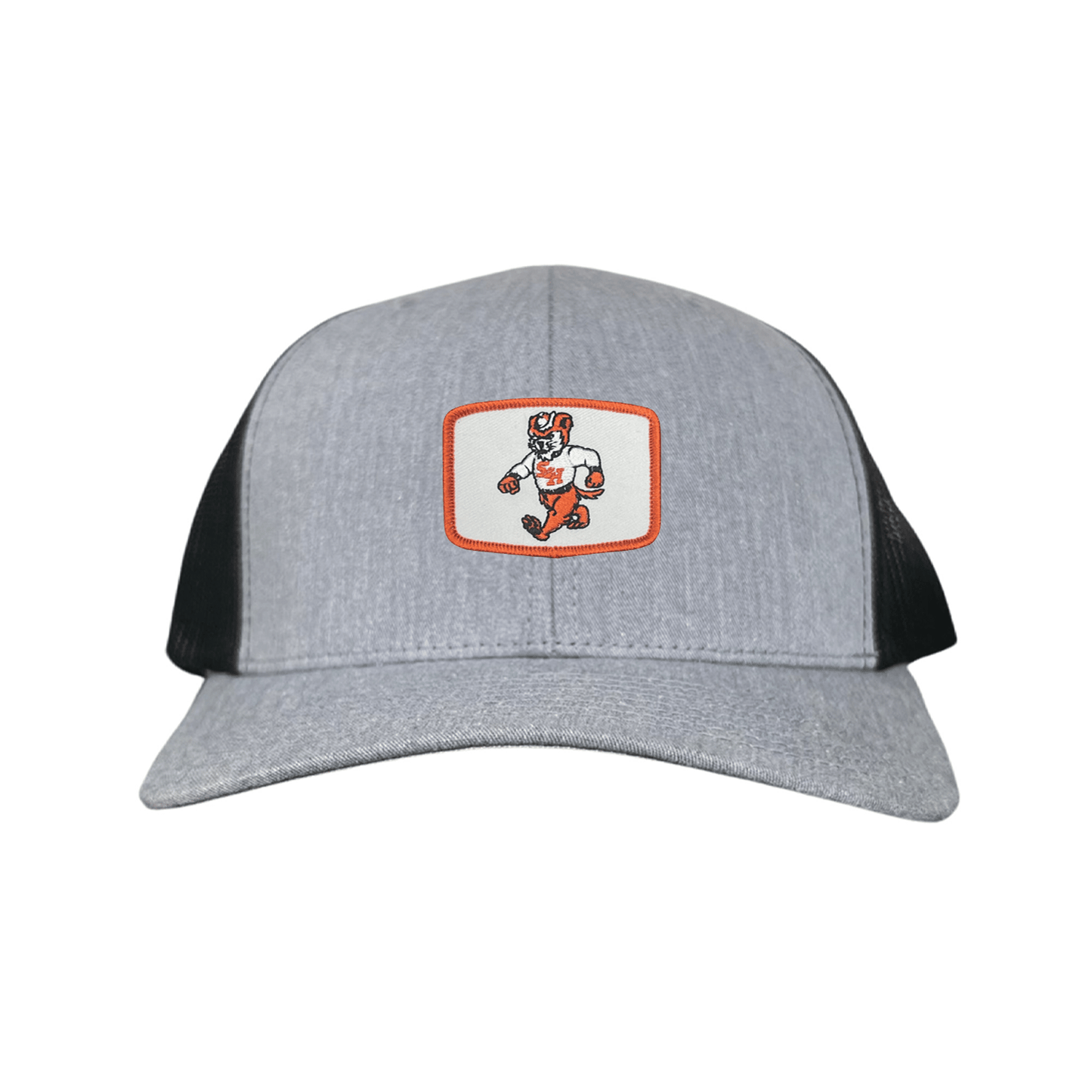 Sam Houston Walking Sammy Bearkat / Limited Edition Silver Hat / 162 / Mesh Snap Back / SHSU010 - Heather Grey / Black Curved Bill Trucker Mesh Snapback - Club Rehab