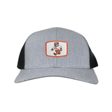 Heather Grey / Black Curved Bill Trucker Mesh Snapback