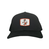Black / Black Curved Bill Trucker Mesh Snapback