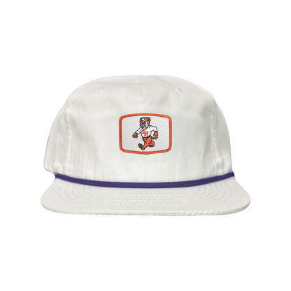 Sam Houston Walking Sammy Bearkat / Limited Edition Silver Hat / 162 / Mesh Snap Back / SHSU010 - Flat Bill White With Navy Rope - Club Rehab