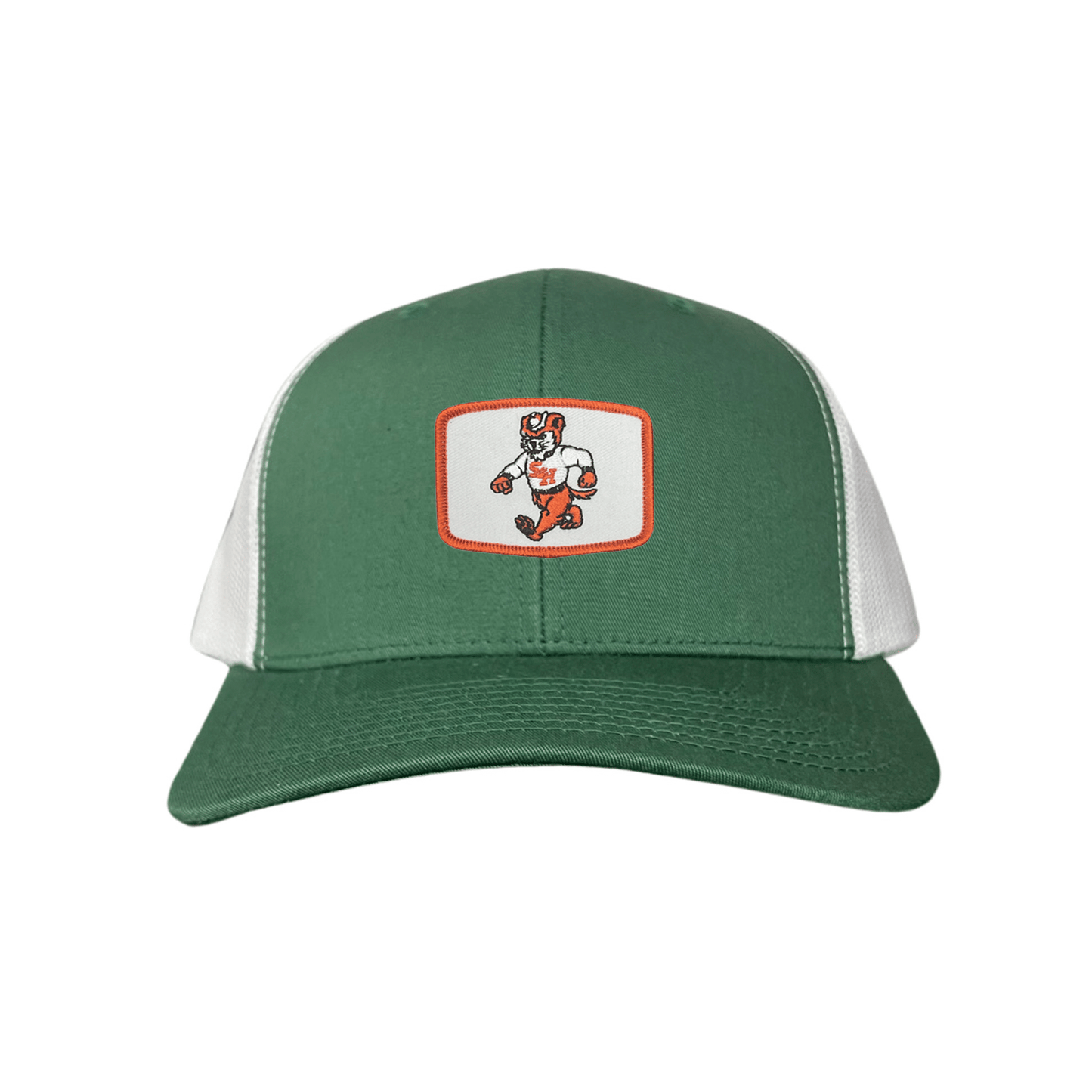Sam Houston Walking Sammy Bearkat / Limited Edition Silver Hat / 162 / Mesh Snap Back / SHSU010 - Flat Bill White With Navy Rope - Club Rehab