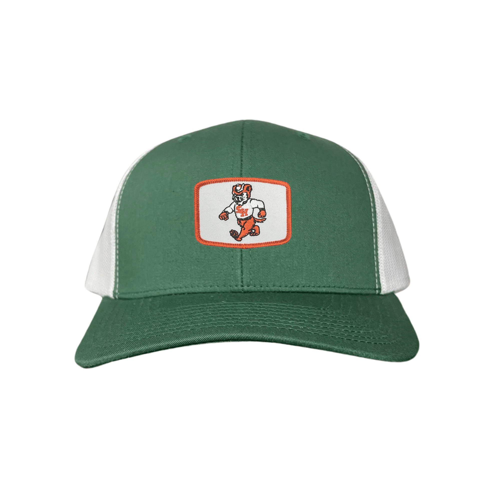 Sam Houston Walking Sammy Bearkat / Limited Edition Silver Hat / 162 / Mesh Snap Back / SHSU010 - Flat Bill White With Navy Rope - Club Rehab