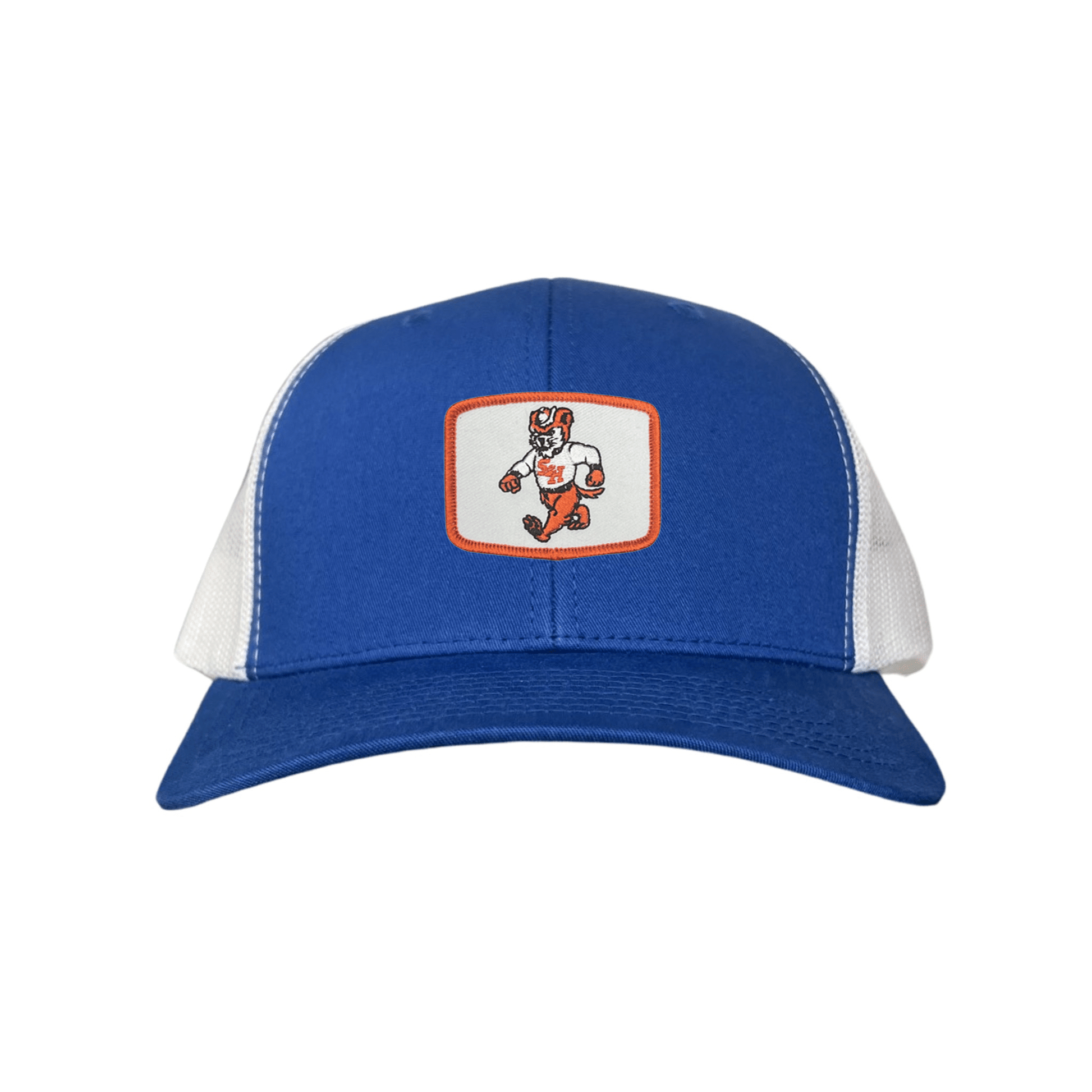 Sam Houston Walking Sammy Bearkat / Limited Edition Silver Hat / 162 / Mesh Snap Back / SHSU010 - Flat Bill White With Navy Rope - Club Rehab
