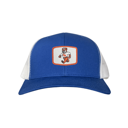 Sam Houston Walking Sammy Bearkat / Limited Edition Silver Hat / 162 / Mesh Snap Back / SHSU010 - Flat Bill White With Navy Rope - Club Rehab
