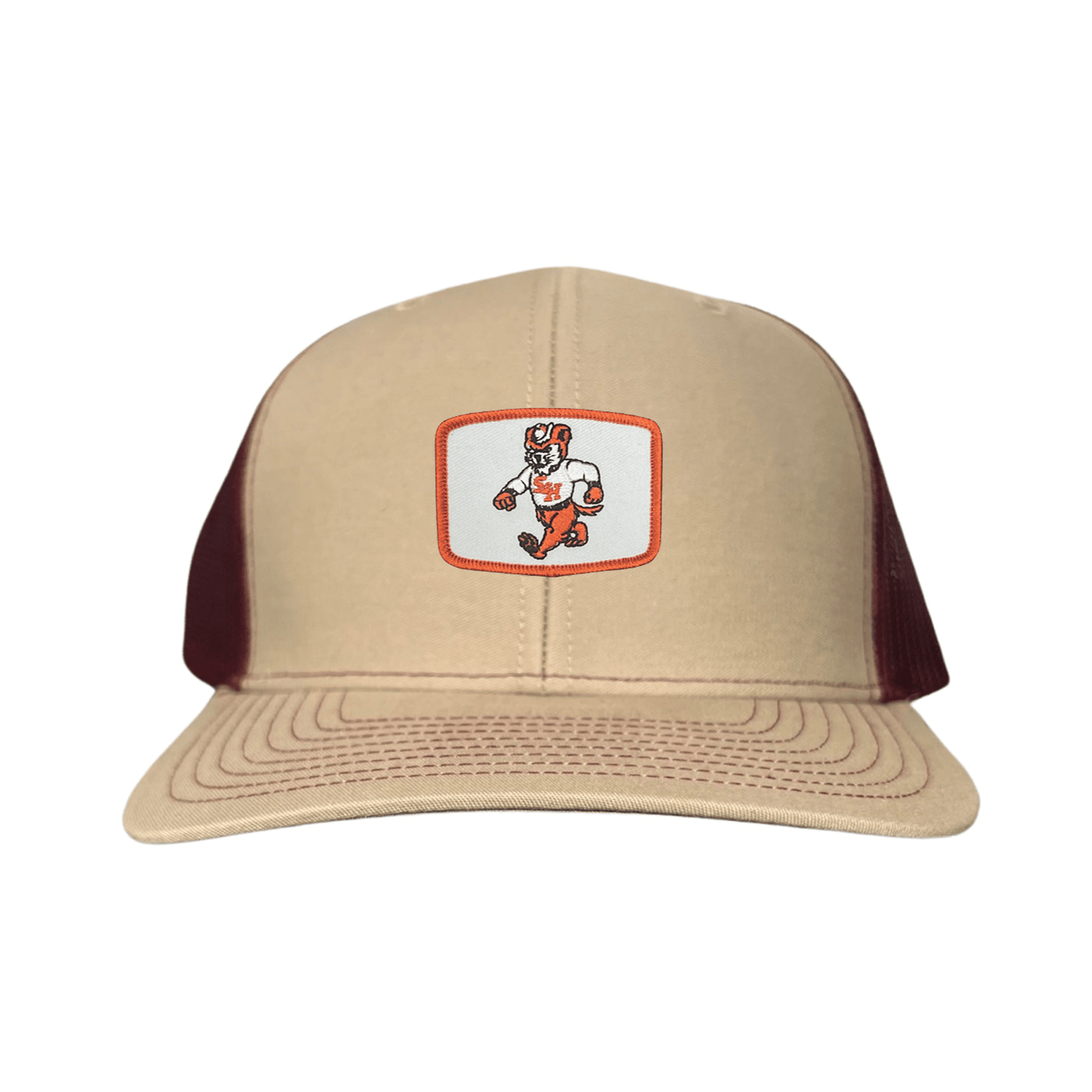 Sam Houston Walking Sammy Bearkat / Limited Edition Silver Hat / 162 / Mesh Snap Back / SHSU010 - Flat Bill White With Navy Rope - Club Rehab