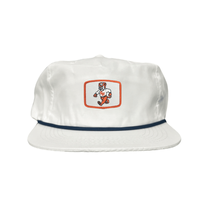 Sam Houston Walking Sammy Bearkat / Limited Edition Silver Hat / 162 / Mesh Snap Back / SHSU010 - Flat Bill White With Navy Rope - Club Rehab