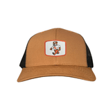Caramel / Black Curved Bill Trucker Mesh Snapback