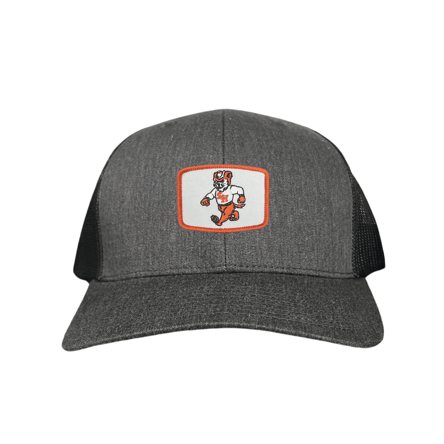 Sam Houston Walking Sammy Bearkat / Limited Edition Silver Hat / 162 / Mesh Snap Back / SHSU010 - Dark Heather Grey / Black Curved Bill Trucker Mesh Snapback - Club Rehab