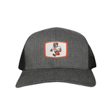 Dark Heather Grey / Black Curved Bill Trucker Mesh Snapback