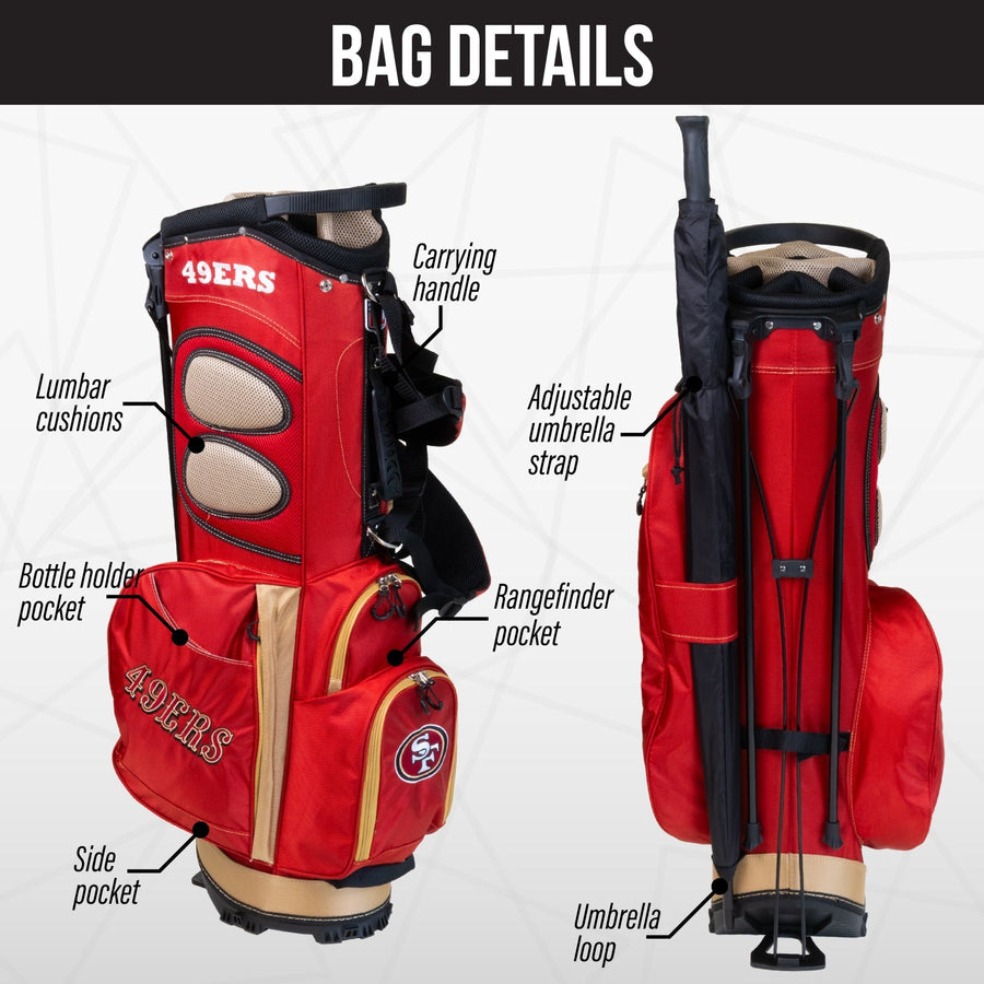 san francisco 49ers fairway stand bag feature photo