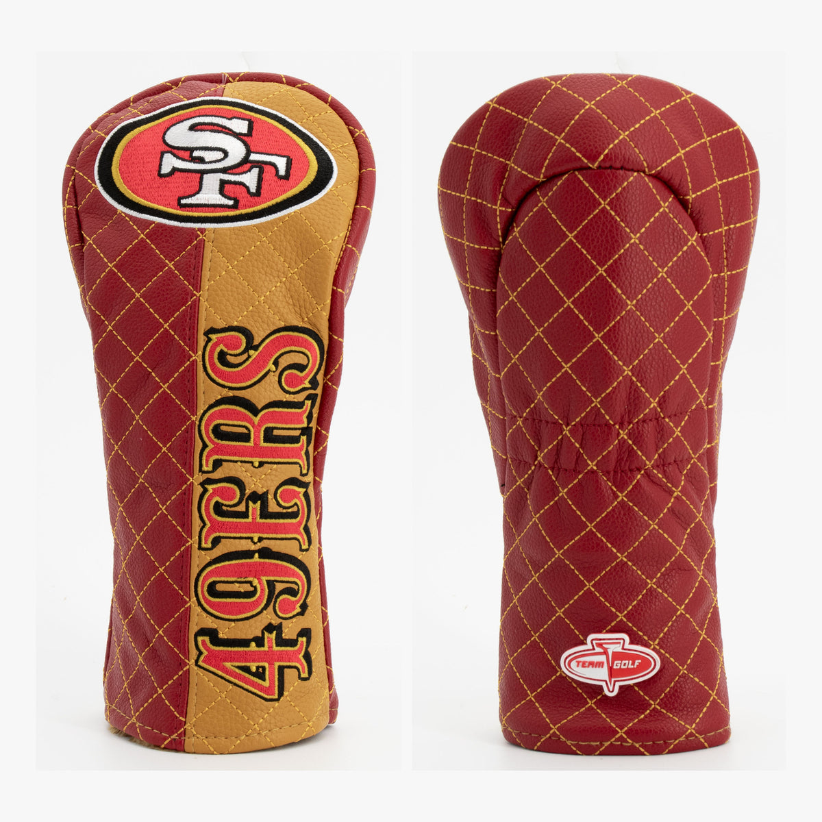 San Francisco 49ers Split Quilted Fairway Headcover, front and back views
