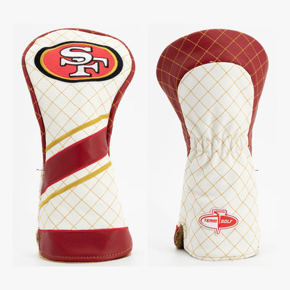 San Francisco 49ers Striped Quilted Driver Headcover, front and back views