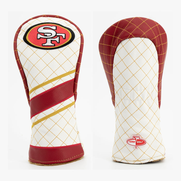 San Francisco 49ers Striped Quilted Fairway Headcover, front and back views