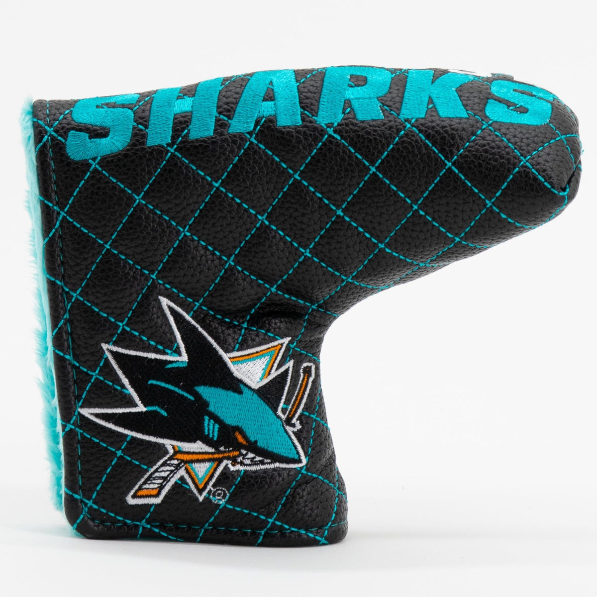 San Jose Sharks solid blade putter quilted golf headcover