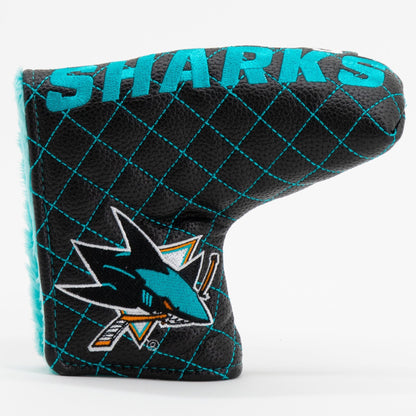 San Jose Sharks solid blade putter quilted golf headcover