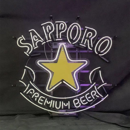 Sapporo Premium Beer with Star Neon Signs Light - 24 inches - Club Rehab