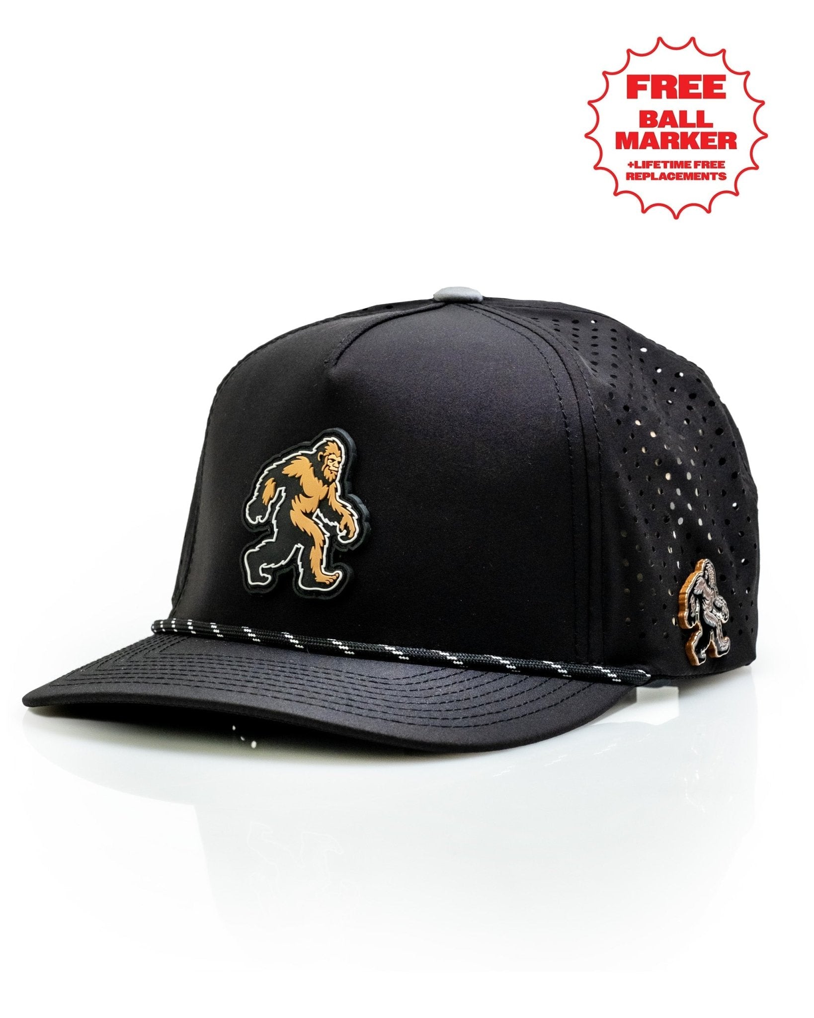 Sasquatch Black - Perforated Rope Hat - Club Rehab