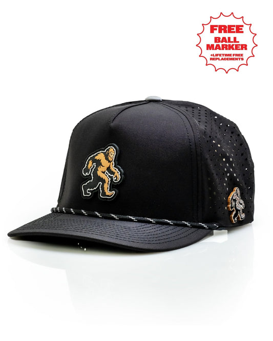 Sasquatch Black - Perforated Rope Hat - Club Rehab