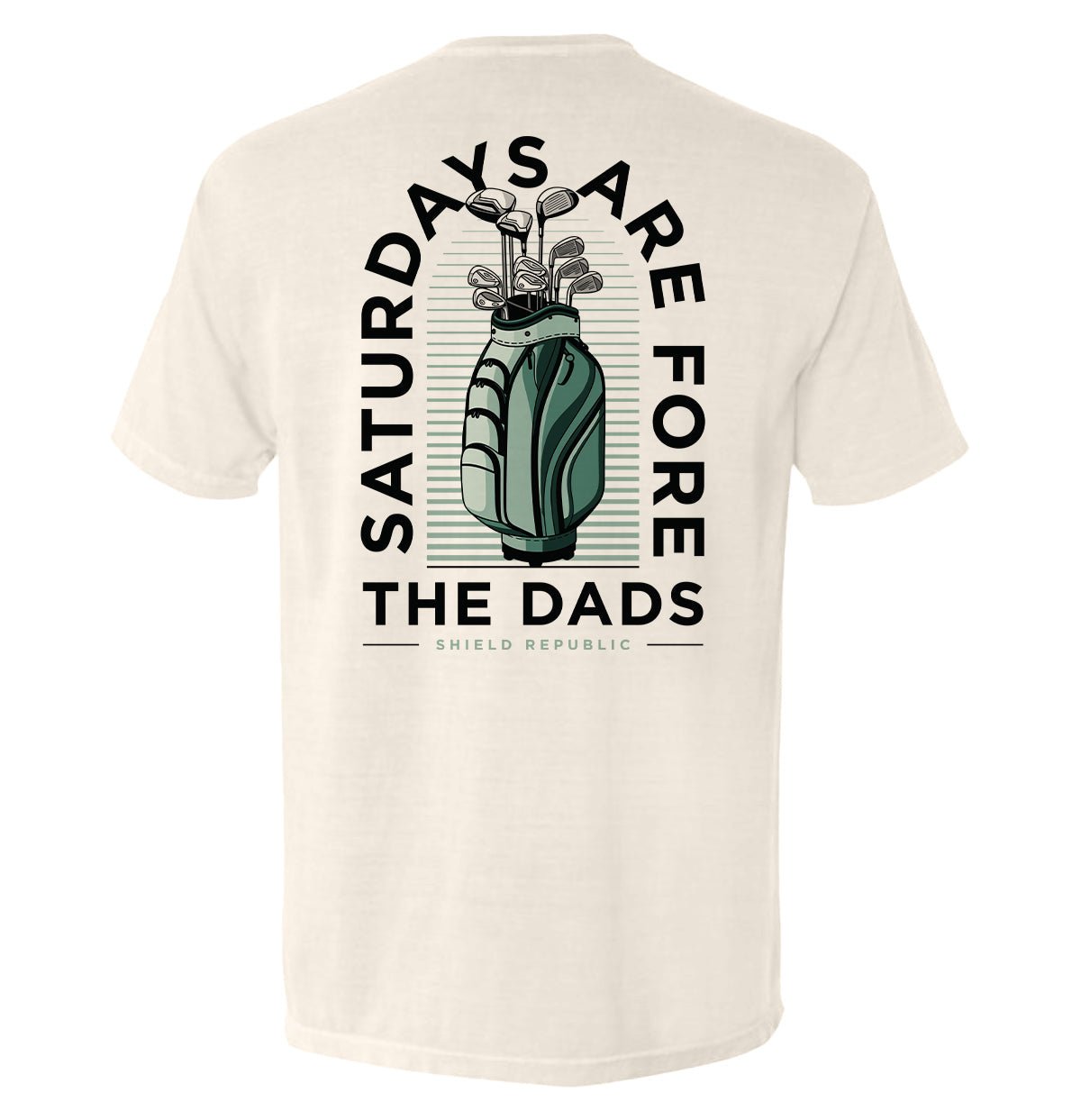 Saturdays Are For The Dads Golf Green - Comfort Colors Pocket Tee Ivory - Club Rehab