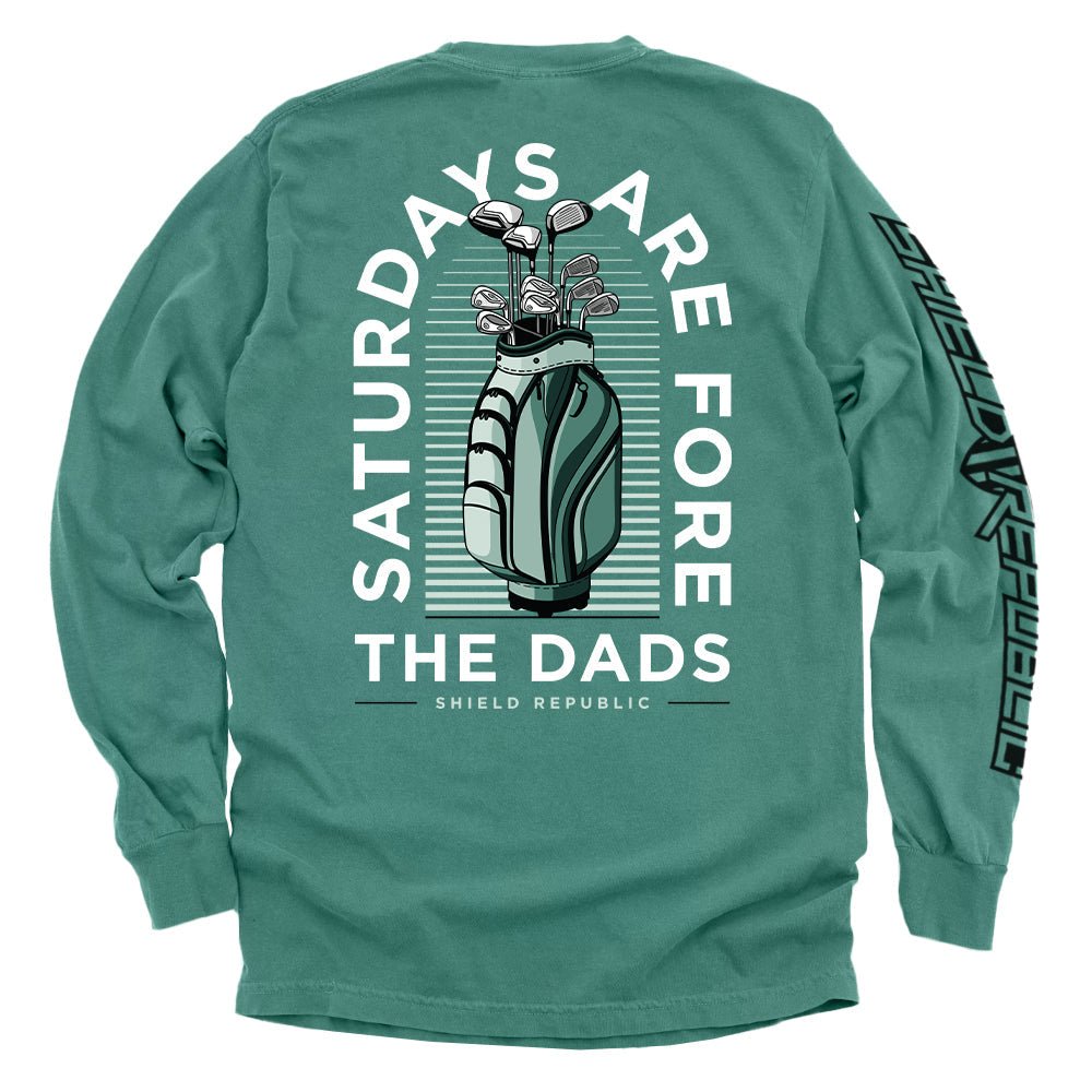 Saturdays Are For The Dads Golf Green - Comfort Colors Long Sleeve Light Green - Club Rehab